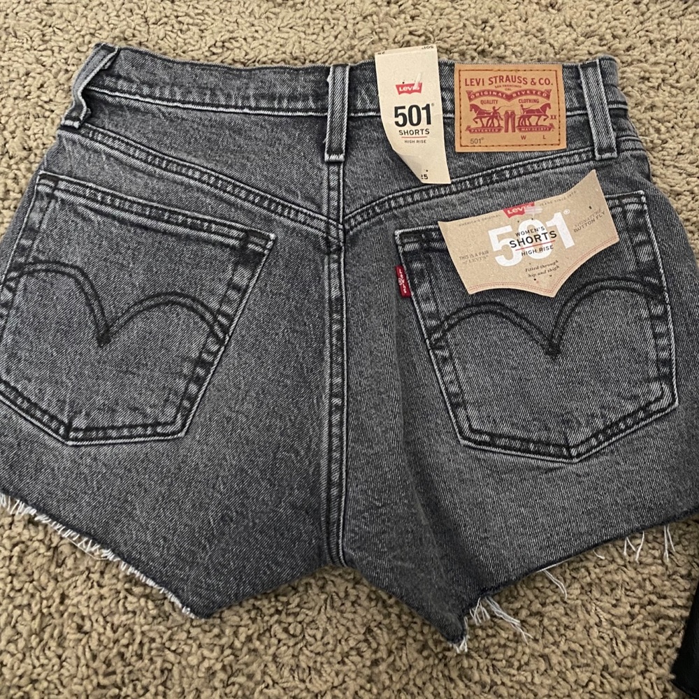 Levis 501 high rise black/grey denim size 25